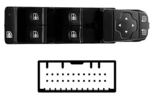 Interruptor Puerta Delantera Izquierda Con Retrovisor Electrico (4 Botones) 24Pin para Renault KADJAR 2015, KADJAR 2018, MEGANE IV 2015, SCENIC IV 2016 y TALISMAN 2015
