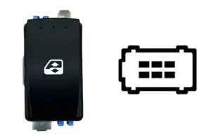 Boton Elevalunas Delantero Derecho +Trasero Derecho/Izquierdo (6Pin) (Clavija Azul) para Renault KANGOO 2008, MASTER III 2010 y MASTER IV 2019