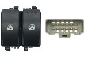 Interruptor Puerta Delantera Izquierda Con Sistema Confort+ Retrovisor (2 Botones ) 10 Pins (Clema Gris ) para Renault LAGUNA II 2001, LAGUNA II 2005, MEGANE II 2006, SCENIC II 2003 y SCENIC II 2006