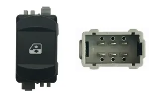 Boton Elevalunas Delantero Derecho Con Sistema Confort 6 Pins (Clema Gris ) para Renault MEGANE II 2002