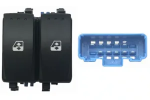 Interruptor Puerta Delantera Izquierda (2 Botones) 10 Pin (Clema Azul) para Renault MEGANE II 2006 y SCENIC II 2003