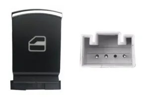 Boton Elevalunas Delantero Derecho + Trasero Derecho Ó Izquierdo (Negro/Cromado) (3Pins) para Seat ALHAMBRA 2010 y Volkswagen CADDY III 2010, GOLF PLUS 2009, GOLF VI 2008, PASSAT B7 2010, PASSAT CC 2012, SHARAN 2010, TIGUAN 2007, TIGUAN 2011 y TOUAREG…