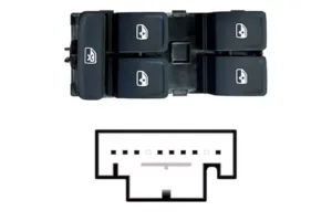 Botonera Puerta Delantero Izquierdo (Negro/Blanco) (4 Botones) 8Pin para Seat ATECA 2020 y LEON 2019, Skoda FABIA IV 2021, KAMIQ 2019, KAROQ 2017, KODIAQ 2016, OCTAVIA IV 2020, SCALA 2019 y SUPERB III 2015 y Volkswagen ARTEON 2017, GOLF VII 2012, GOLF…