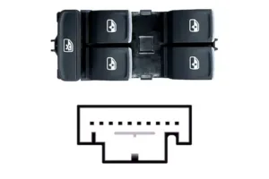Botonera Puerta Delantero Izquierdo (Negro-Cromado) (4 Botones) 10Pin para Seat ATECA 2020, LEON 2019 y TARRACO 2018, Skoda FABIA IV 2021, KAMIQ 2019, KAROQ 2017, KODIAQ 2016, OCTAVIA IV 2020, SCALA 2019 y SUPERB III 2015 y Volkswagen ARTEON 2017,…