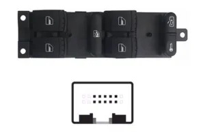 Interruptor Puerta Delantera Izquierda (Negro) /Blanco/Verde) (4 Botones) 10 Pins para Skoda FABIA I 1999, FABIA I 2004, OCTAVIA I 1997 y OCTAVIA I 2000