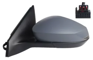 Retrovisor Izquierdo Electrico, Imprimado, Convexo, Termico, Con Intermitente, 6Pin para Skoda FABIA IV 2021