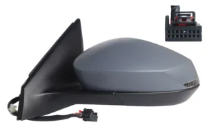 Retrovisor Izquierdo Electrico, Abatible Electricamente, Imprimado, Convexo, Termico, Con Intermitente, Electrico 10Pin para Skoda FABIA IV 2021