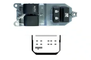 Botonera Puerta Delantero Izquierdo (2 Botones) 10Pin para Toyota YARIS 2005 y YARIS 2009