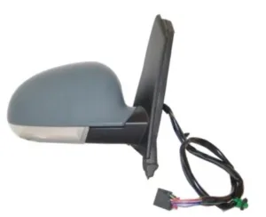Retrovisor Derecho Electrico, Imprimado Convexo, Termico, Abatible Eletricamente, Con Intermitente Y Luz De Cortesia para Volkswagen GOLF PLUS 2005 y GOLF PLUS 2009