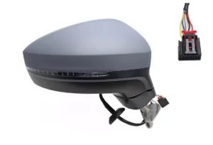 Retrovisor Derecho Electrico, Termico, Imprimado, Abatible Electricamente, Con Memoria, Con Intermitente Con Luz De Cortesia Convexo 15Pins para Volkswagen TIGUAN 2016