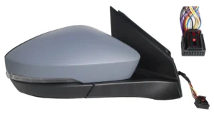 Retrovisor Derecho Electrico, Abatible Electricamente, Con Memoria, Imprimado, Termico, Con Intermitente, Convexo, Sensor De Angulo Muerto (14Pin) para Volkswagen T-CROSS 2018