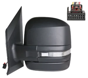 Retrovisor Izquierdo Manual, Con Intermitente, Negro, Convexo 6PIN (Brazo Corto) para Man TGE 2017 y Volkswagen CRAFTER 2017