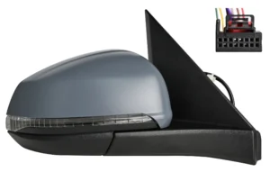 Retrovisor Derecho Electrico, Termico, Abatible Electricamente, Con Intermitente, Imprimado, Con Luz de Cortesia, Convexo 9PIN para Volkswagen MULTIVAN T7 2021