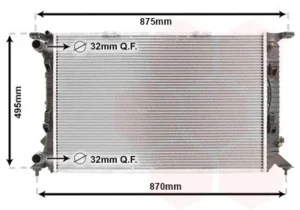 Radiador para Audi A4 2007, A4 2011, A5 2007, A5 2009, A5 2011, A6 2011, Q3 2011, Q3 2014, Q5 2008 y Q5 2012