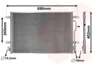 Condensador de aire acondicionado para Audi A4 2001