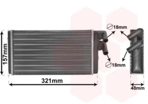 Radiador de calefacción para Audi 80 1991
