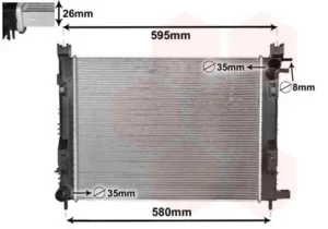 Radiador para Dacia DOKKER 2012, DUSTER 2010, DUSTER 2013, LOGAN 2012 y SANDERO 2012 y Renault CLIO IV 2012