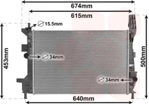Radiador para Ford C-MAX 2015, FOCUS 2011, FOCUS 2014 y TRANSIT CONNECT 2013