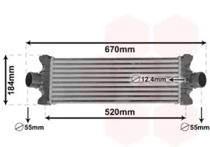 Intercooler para Ford TRANSIT 2006, TRANSIT 2014 y TRANSIT CUSTOM 2013