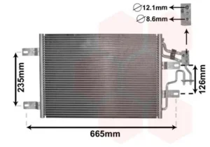 Condensador de aire acondicionado para Opel MERIVA A 2003
