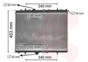 Radiador para Citroen C2 2003, C3 2010, C3 PICASSO 2009, C-ELYSEE 2012 y DS3 2009 y Peugeot 207 2006, 207 2009 y 208 2012