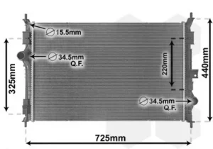 Radiador para Citroen BERLINGO 2018, C4 GRAND PICASSO 2013, C4 PICASSO 2013, C4 PICASSO 2016, C4 SPACETOURER 2018, C5 AIRCROSS 2018, C5 X 2021, JUMPY 2016 y SPACETOURER 2016, Fiat SCUDO 2022, Opel ASTRA L 2021, COMBO 2018, GRANDLAND X 2017, VIVARO C…