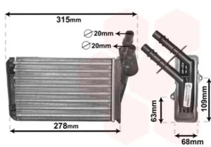 Radiador. Radiador De Calefacción. Renault Clio Ii para Renault CLIO II 1998 y CLIO II 2001