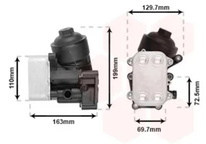Radiador de aceite para Seat IBIZA IV 2008, Skoda FABIA II 2010 y ROOMSTER 2010 y Volkswagen POLO 2009