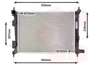 Radiador para Hyundai I20 2012 y Kia RIO 2011 y RIO 2015