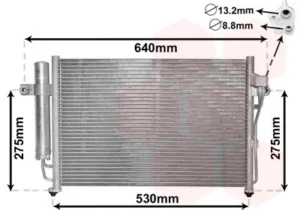 Condensador de aire acondicionado para Hyundai GETZ 2002