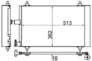 Condensador de aire acondicionado para Citroen C5 2004 y Peugeot 407 2004