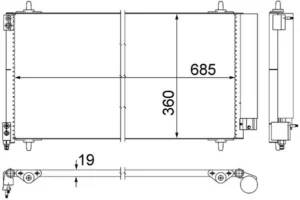 Condensador de aire acondicionado para Citroen C5 2004