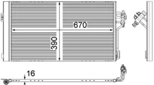 Condensador de aire acondicionado para Mercedes-Benz VITO W639 2003