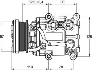 Compressor Ford Focus para Ford FIESTA MK5 2002, FIESTA MK5 2005, FOCUS 2002 y FOCUS 2004