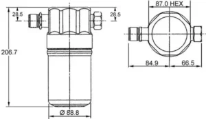 Filtro Desidratante Vw Passat/Audi 80/A4/Div para Audi A4 1994